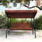 Outdoor 3-Piece Porch Swing with Adjustable Canopy and Cushions